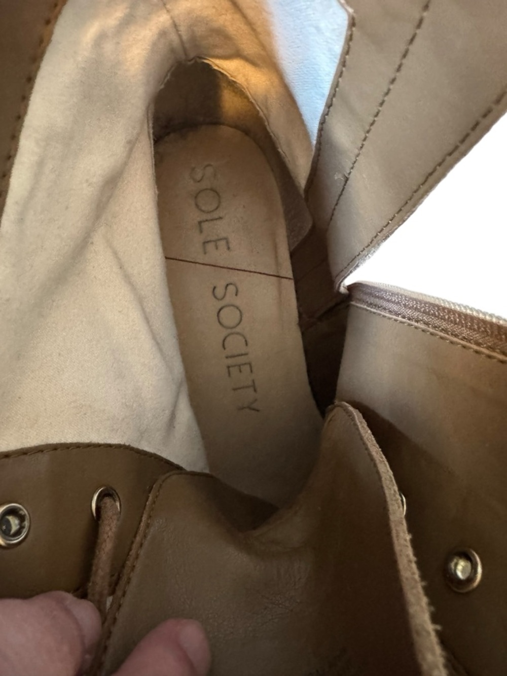 Sole Society Faunya Suede Lace-Up‎ Boots Light Brown 9.5 - Picture 10 of 12